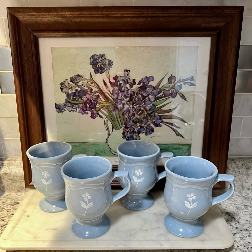 Set of 4 Gazebo Blue by PFALTZGRAFF Grandmug, Pedestal Mug, Replacement, Gift.